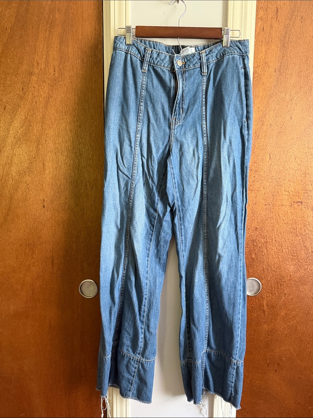 Women’s  Blue Denim Jeans - Classic Straight Fit Flared Leg